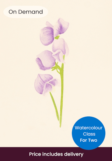 A Creative Day Together On-Demand Sweet Pea Watercolour Class