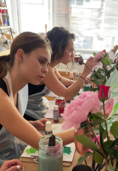 Acrylic Painting Class: Roses and Peonies
