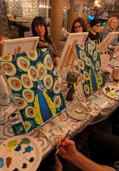 Acrylic Sip and Paint Class: Whetstone, London