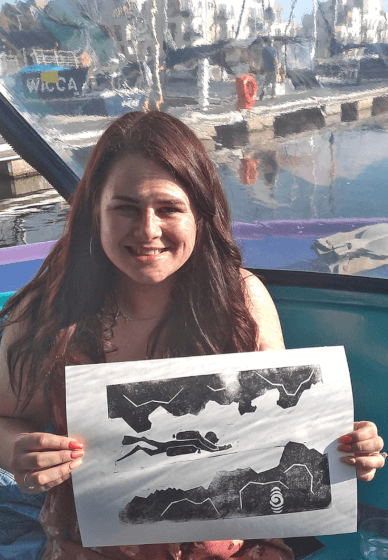 Art Class on a Boat: Printmaking