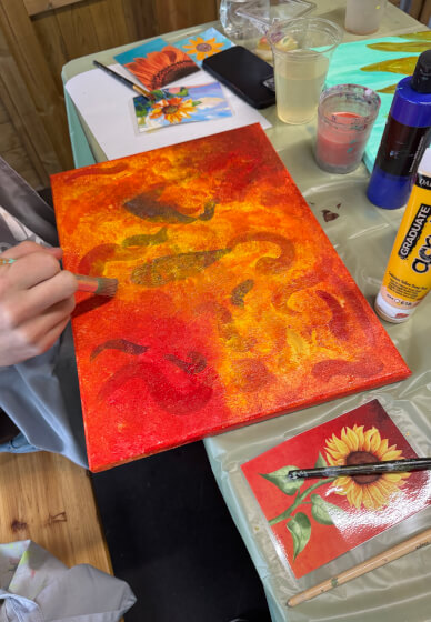 Autumn Painting on Canvas