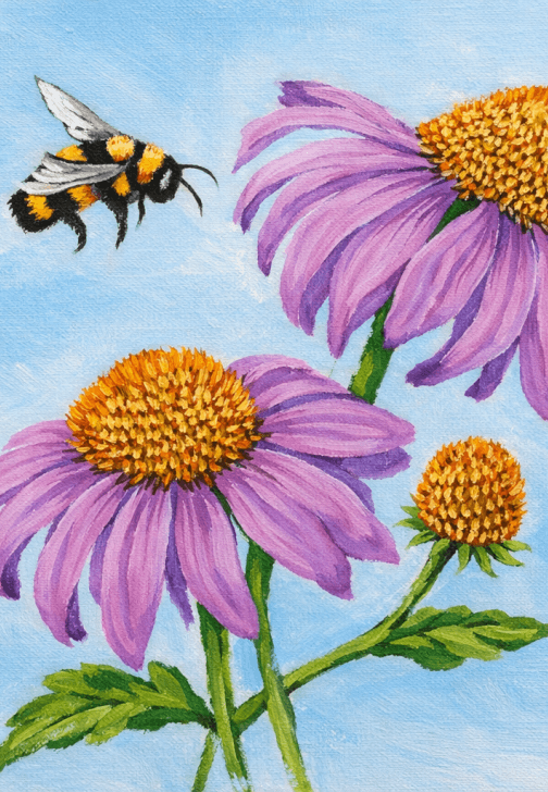 Bee Among Flowers - Painting Workshop