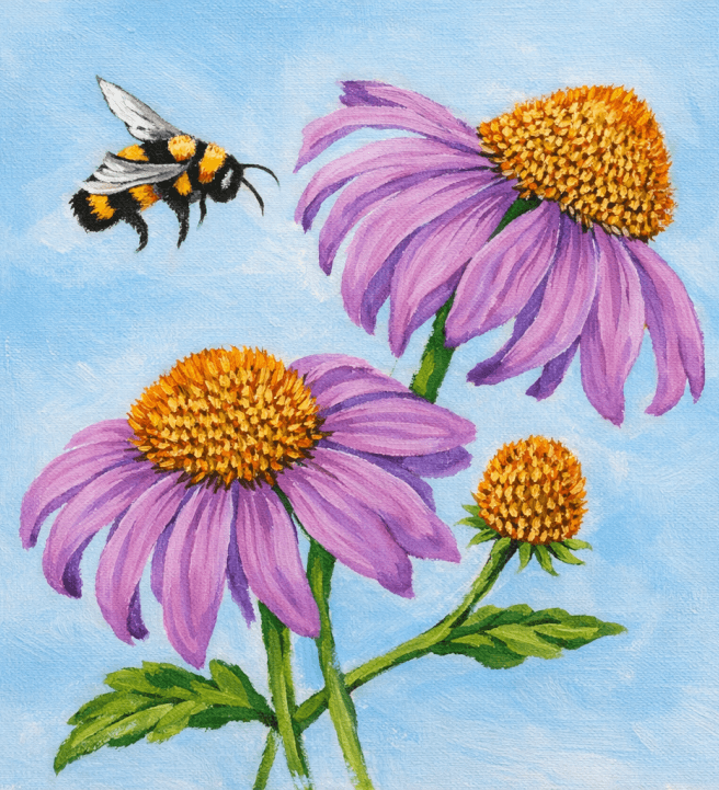 Bee Among Flowers - Painting Workshop
