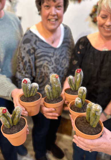 Beginners Needle Felted Potted Cactus Workshop