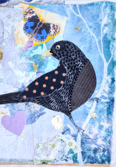 Bird Art Collage and Mixed Media Workshop