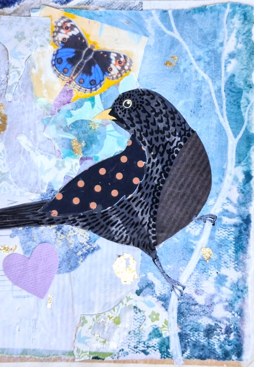 Bird Art Collage and Mixed Media Workshop