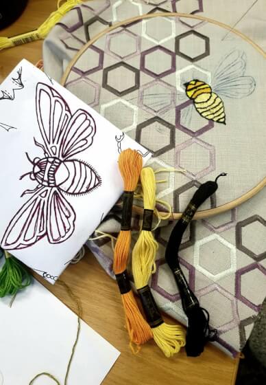 Botanical Embroidery Workshop at Dr Neil's Garden