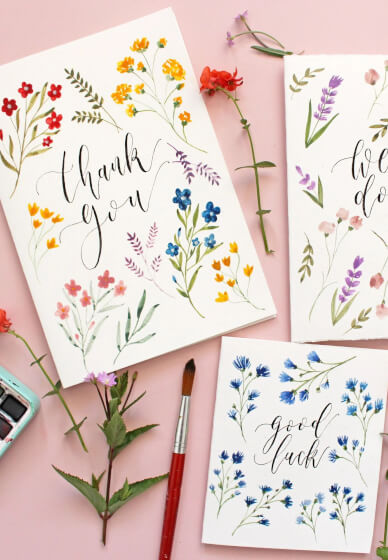 Beginner Brush Calligraphy and Watercolour Wildflower Workshop