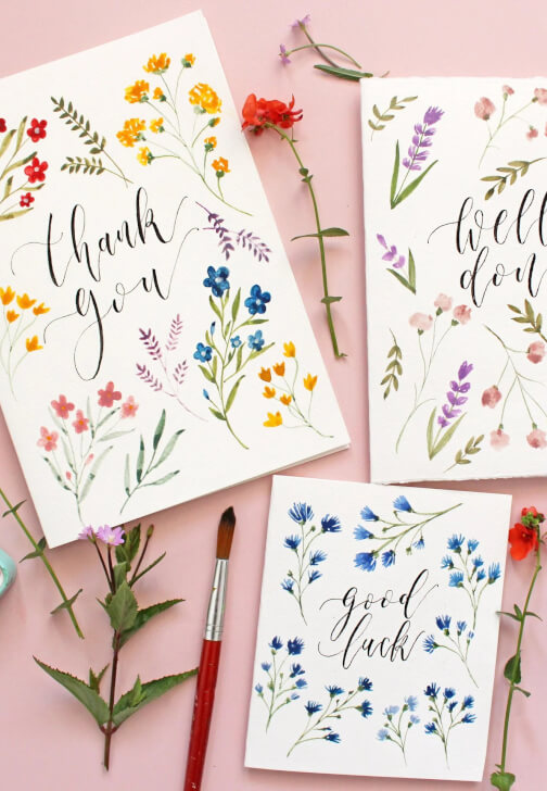 Beginner Brush Calligraphy and Watercolour Wildflower Workshop