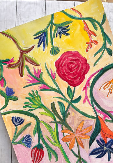 Collaborative Floral Mural Workshop for Women