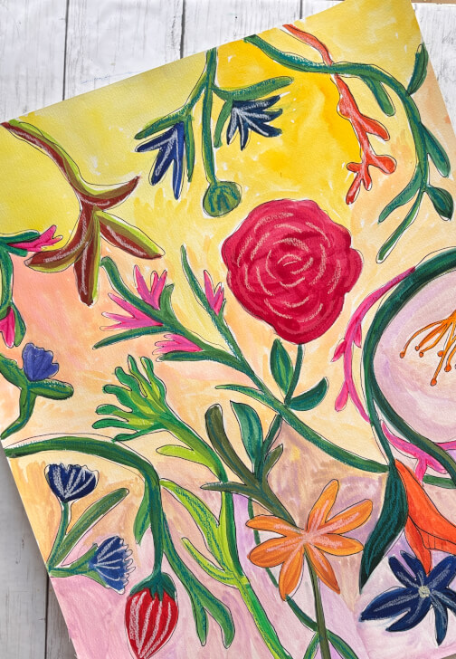 Collaborative Floral Mural Workshop for Women