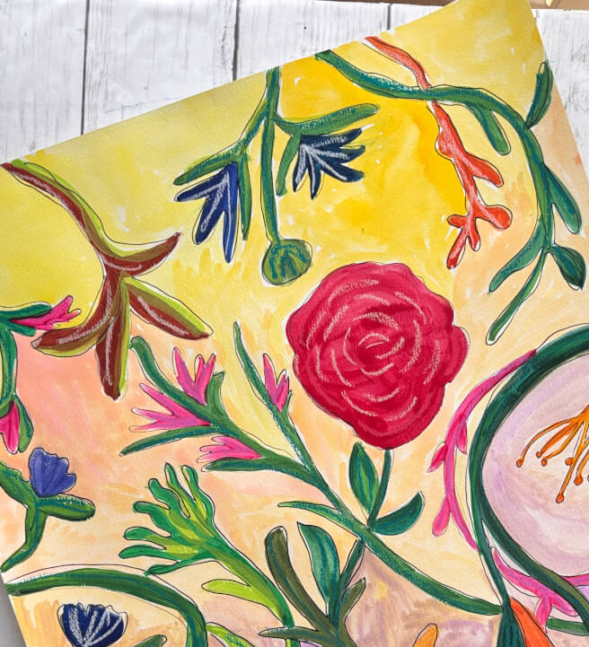 Collaborative Floral Mural Workshop for Women