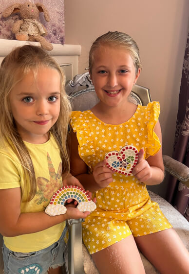 Children's Mosaic Craft Kit Set Including Two Mosaics