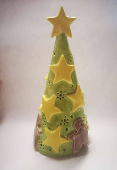 Christmas Tree Tealight Pottery Class