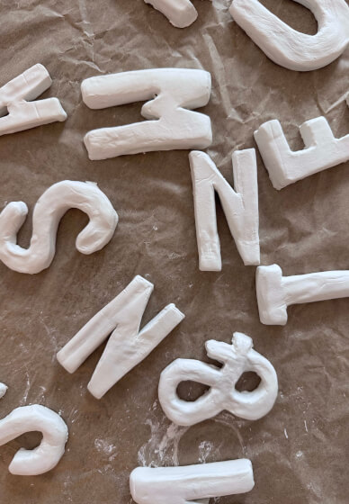 Clay Bubble Letter Painting Class