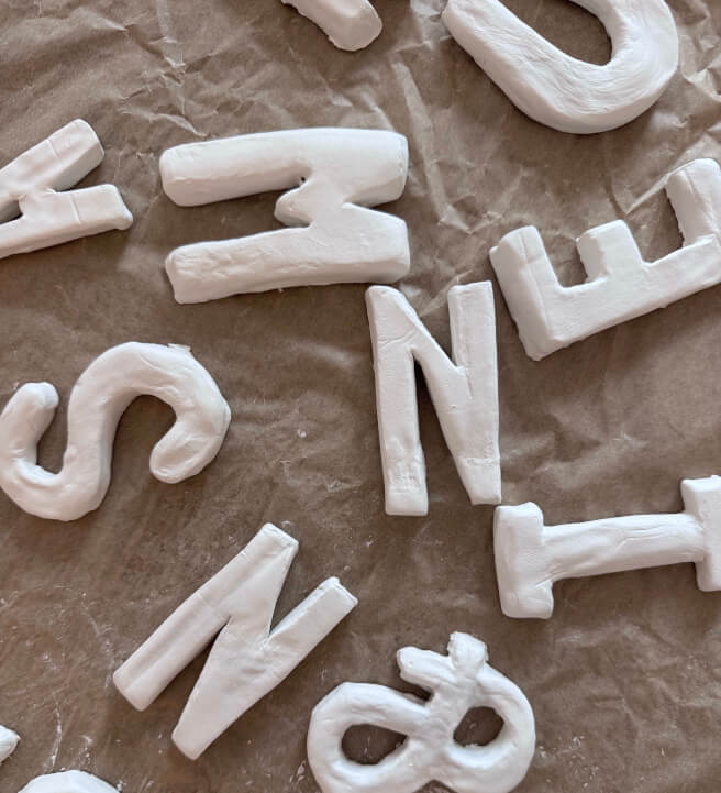 Clay Bubble Letter Painting Class