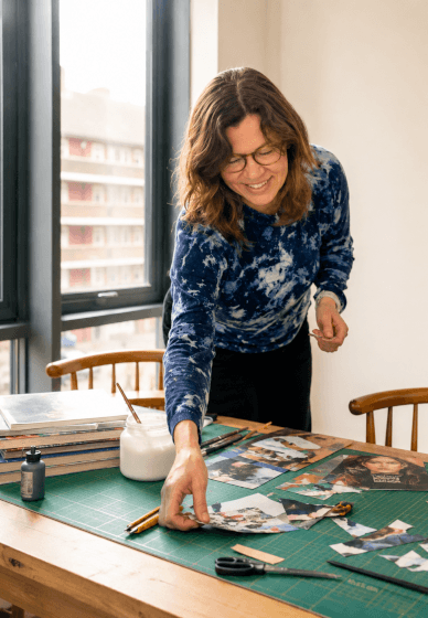 Collage Workshop in an Artist's Studio