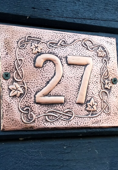 Copper Embossed House Number Plaque Workshop