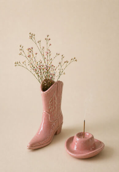 Cowboy Boot Vase Pottery Workshop