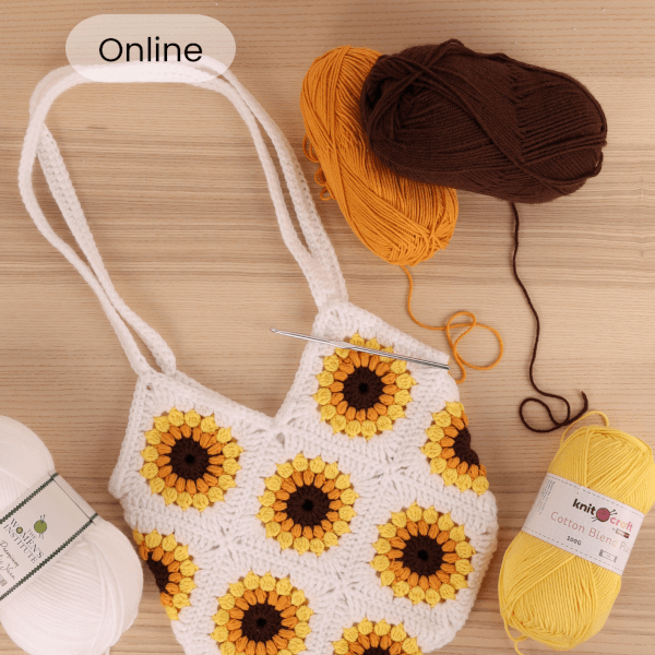 Crochet Sunflower Bag, Lined - Etsy