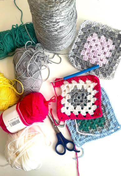 Crochet Granny Squares at Textiles Workshop in London