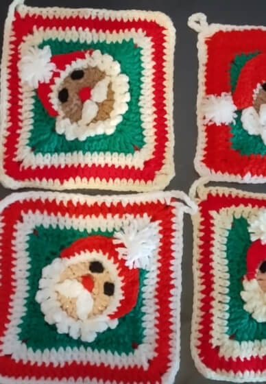 Santa Claus Pot Holder Crochet Workshop