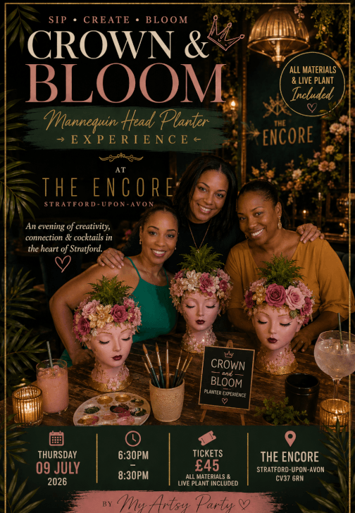 Crown and Bloom: Paint Your Own Mannequin Head Planter Experience