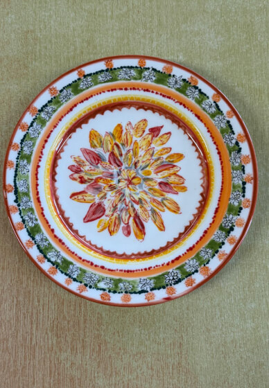 Dahlia Plate Ceramic Painting Workshop