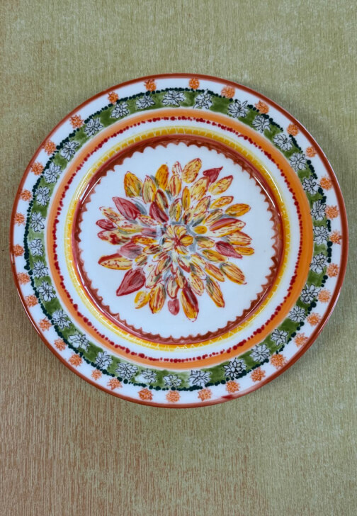 Dahlia Plate Ceramic Painting Workshop