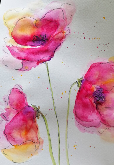 DIY Floral Watercolour Paintings