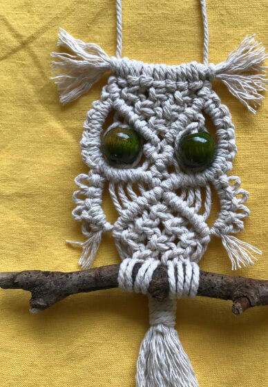 DIY Mini Macrame Owl