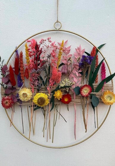 Dried Flower Hoop Wreath Workshop