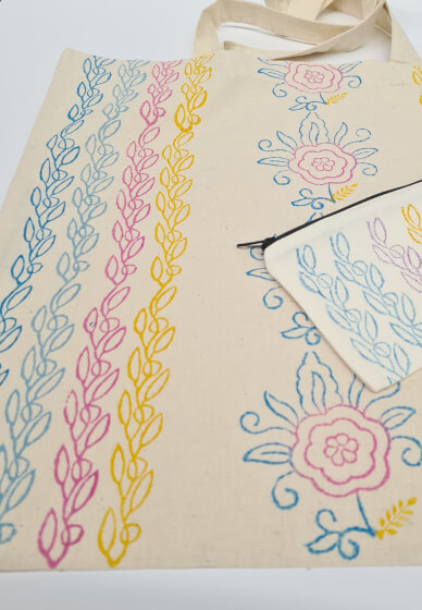 Family Block Printing Workshop: Design Tote Bags Together