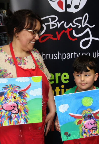 Family Paint and Sip Class Brush Party - Gloucester