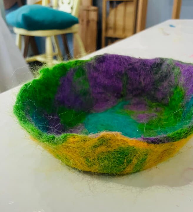 Resist Method Felt Bowl Making Workshop
