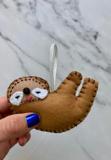 Felt Sloth Hanging Ornament Craft Kit
