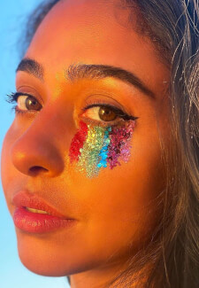 PRIDE London eco glitter face & body art – Body Painting by Cat