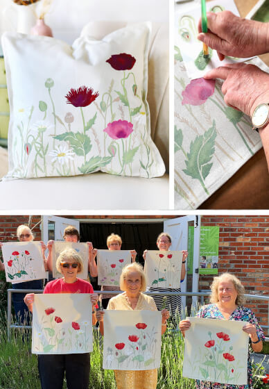 Floral Stencil Printing Cushion Cover Workshop