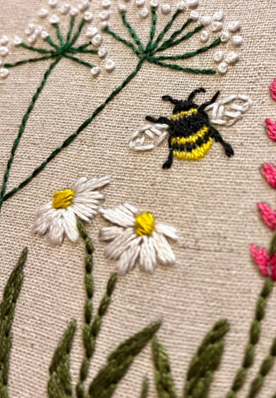 Flower and Bee Embroidery Class