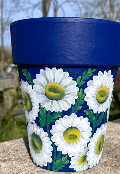 Folk Art Daisies Flowerpot Painting Workshop