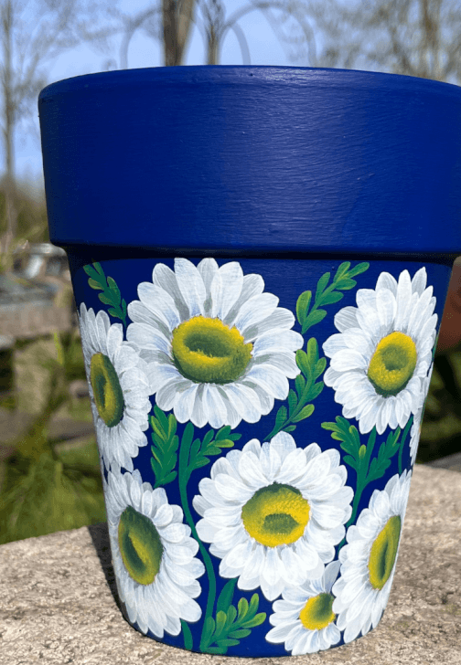 Folk Art Daisies Flowerpot Painting Workshop