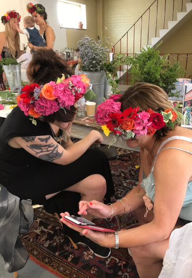 Fresh Flower Crown Workshop for Private Groups