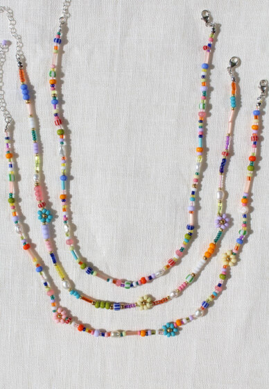Freshwater Pearl Beaded Daisy Necklaces