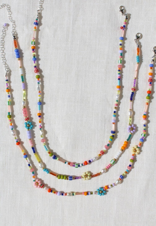 Freshwater Pearl Beaded Daisy Necklaces