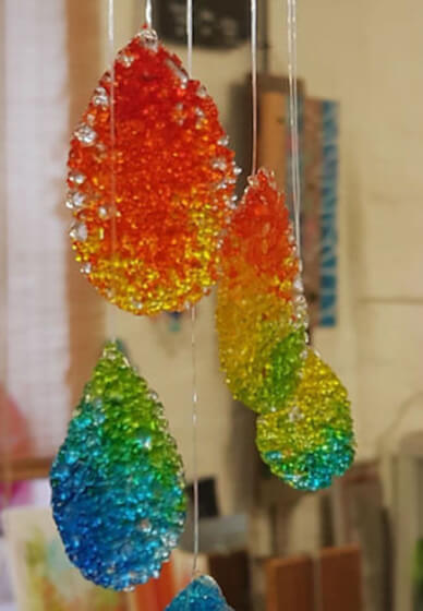 Fused Glass Class: Raindrop Mobile