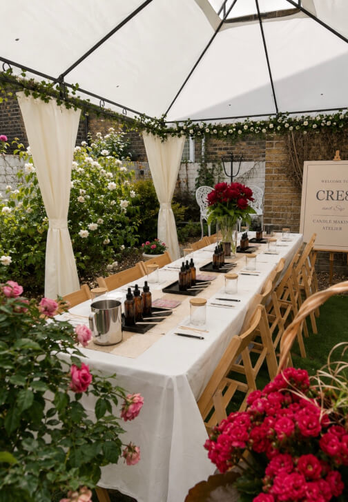 Garden Retreat Candle Making Class with Iced Matcha