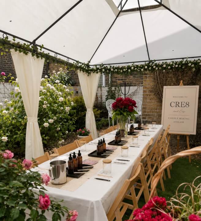 Garden Retreat Candle Making Class with Iced Matcha