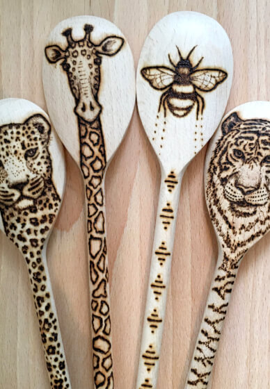 Hand Crafted Wooden Animal Spoons