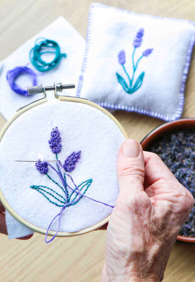 Hand Embroider and Make a Lavender Bag Workshop