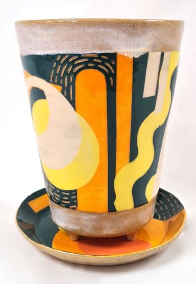 Handbuilt Pottery: Make a Plant Pot with Slip Decoration